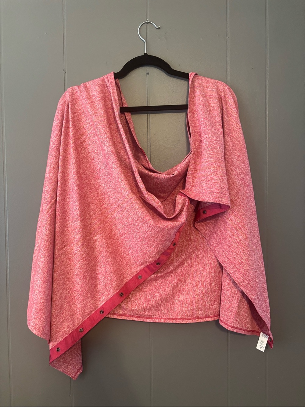 Lululemon Heathered Pink/Red Draped Button-Trim Scarf/Shrug